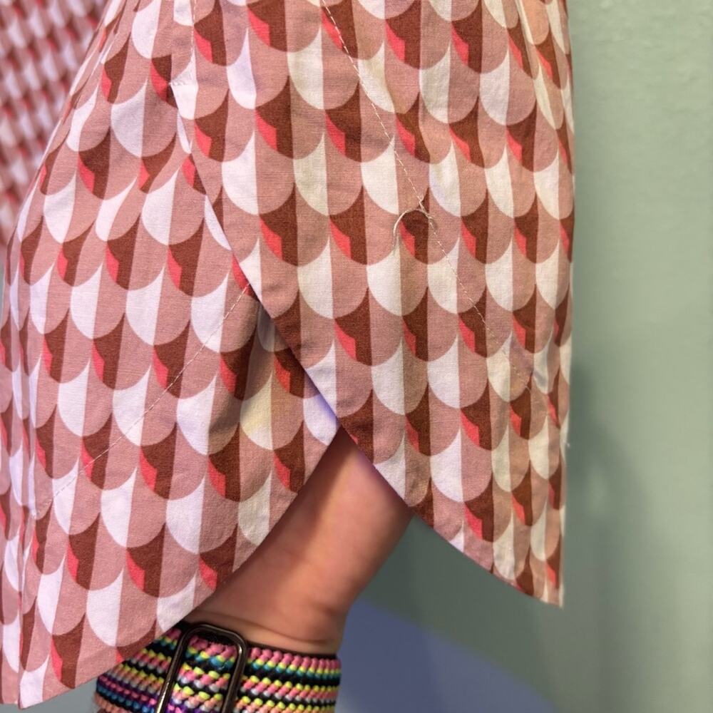 ⭐️ 3/$21 ⭐️ J. Crew Women’s Red Pink Sleeveless Geometric Boxy Blouse Size 10 - Picture 3 of 9